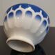 Vintage Earthenware Bowl Blue Stencil Decor, Art Deco Digoin/Sarreguemines
