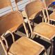 Metal and vintage wood chairs