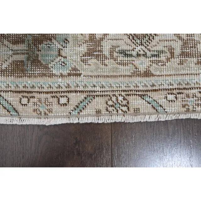 1970s Vintage Persian Handmade Wool Cotton Brown Area Rug 281x370