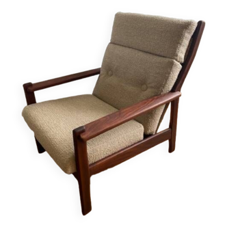 Vintage Scandinavian solid teak armchair