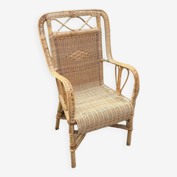 Adult vintage rattan armchair