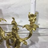 Pair of sconces Bronze 3 lights Louis XV
