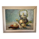 Still life with knife on cardboard signed