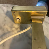 Vintage opaline and brass wall lamp