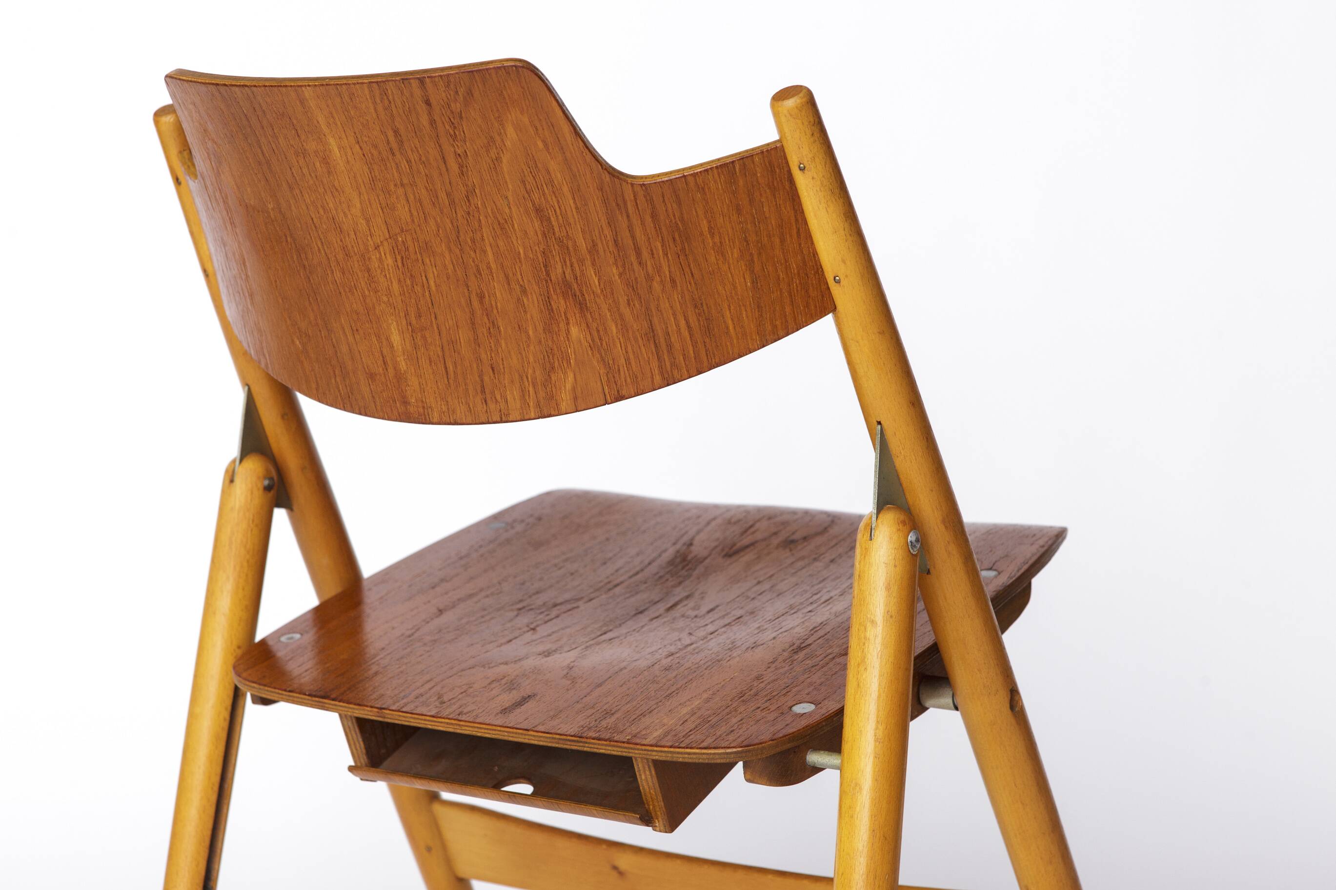 Set of 6 Egon Eiermann SE18 Folding Chairs – Wilde + Spieth, 1950s, Teak
