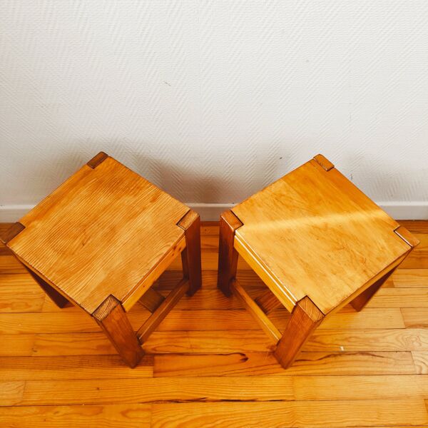 Paire de bouts de canapé vintage style scandinave