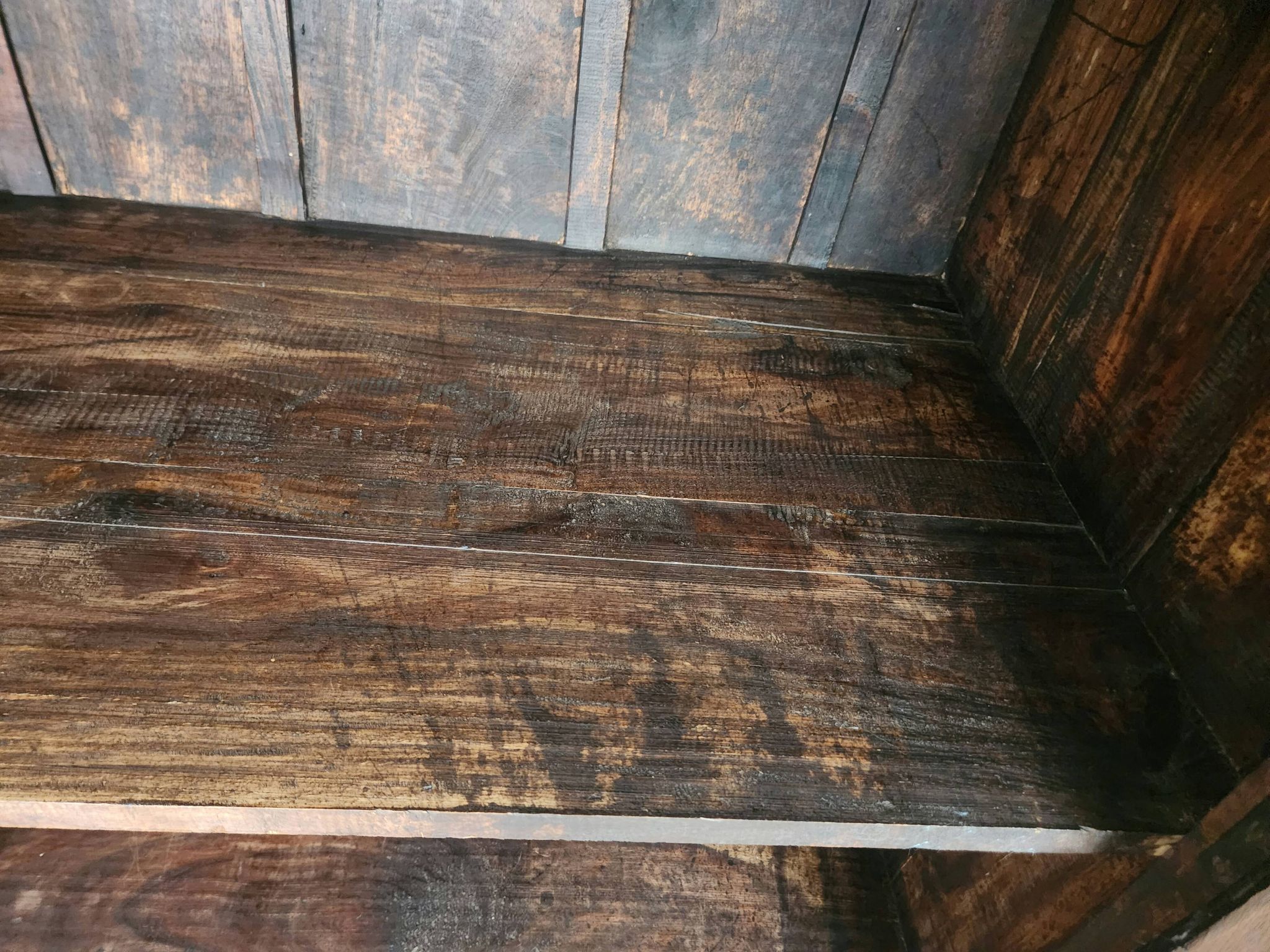 Massiv antik kolonial Schrank geschnitzt Holz Türen Gusseisen Gitter, Bali