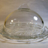 Glass cheese platter and bell