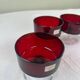 4 coupes en verre rouge