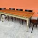 Large bistro coffee table in weathered wood