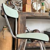 Set of 3 green Formica chairs