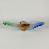 Art glass bowl by F. Zemek for Mstisov Glassworks, Rhapsody collection, Czechoslovakia 1950's
