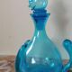 Vintage glass carafe from the 1960s, Empoli glassware, in the shape of a cat.