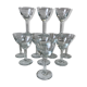 Set of 11 molded glass wine glasses engraved 20s