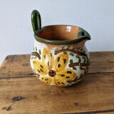 Pot à lait fleuri jaune et vert