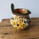 Pot à lait fleuri jaune et vert