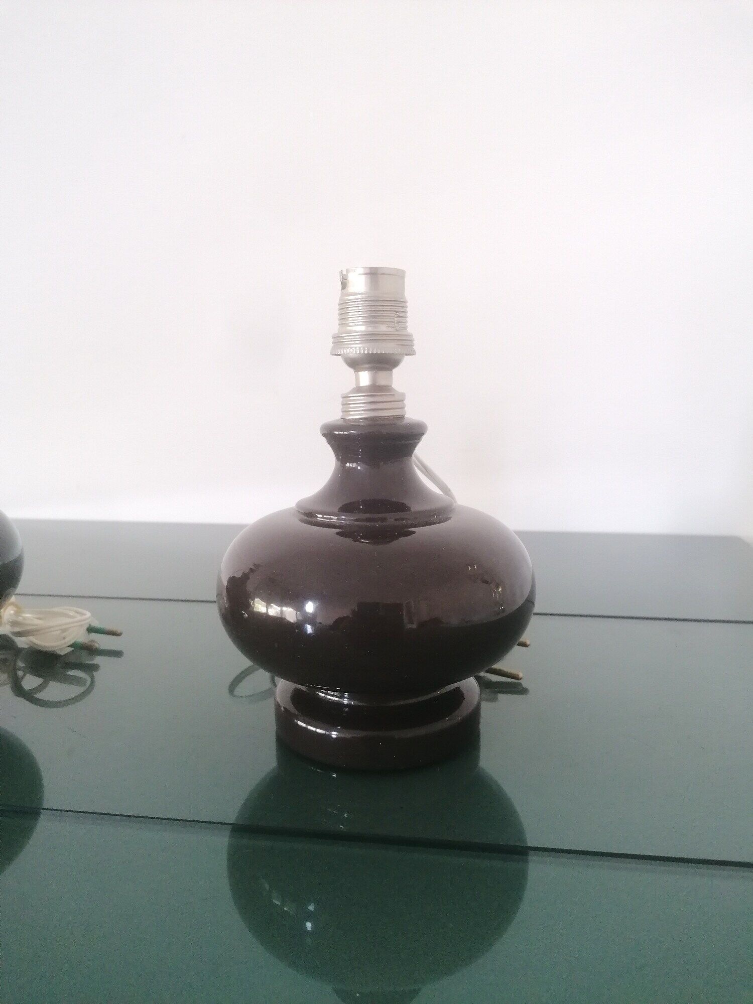Pair of lamp feet of vintage glass - 1970