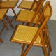 Set de 6 chaises pliantes cannées vintage