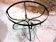 Dining room table base wrought iron and brass, glass top., 1980s