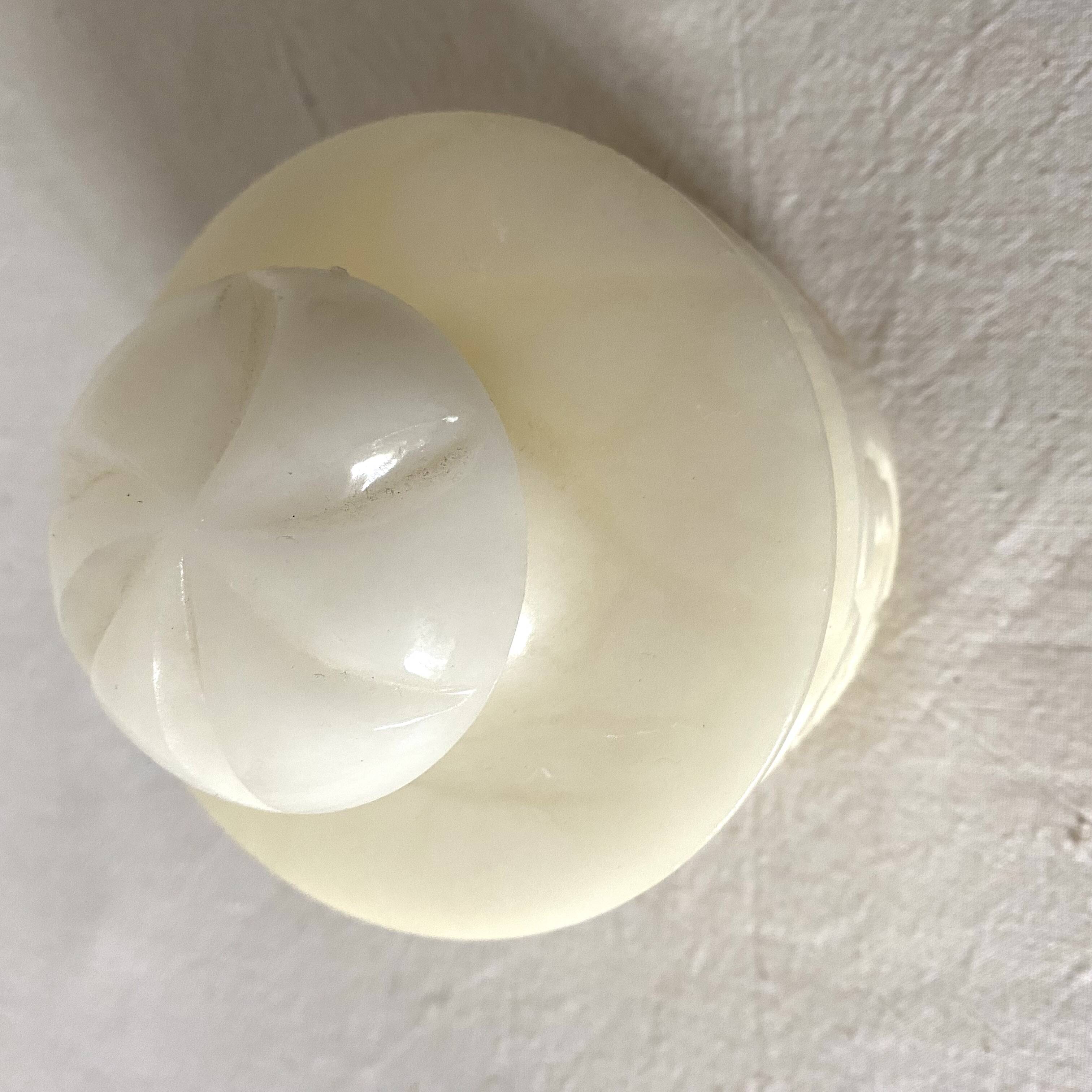 Carved alabaster pot