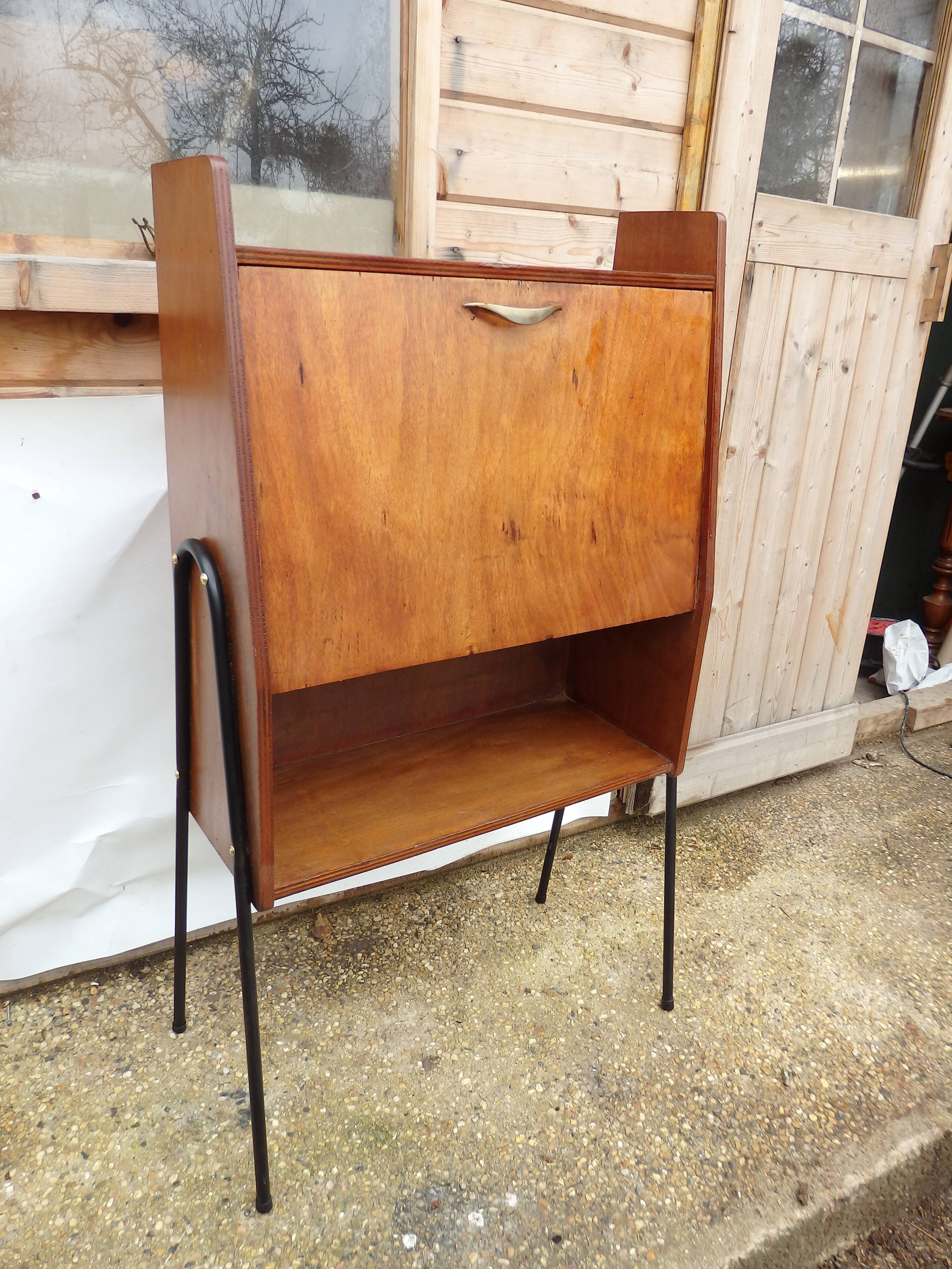 Meuble secrétaire vintage pieds compas