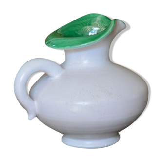 White and green pitcher by Pol Chambost