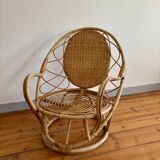 1960 vintage bamboo rattan armchair