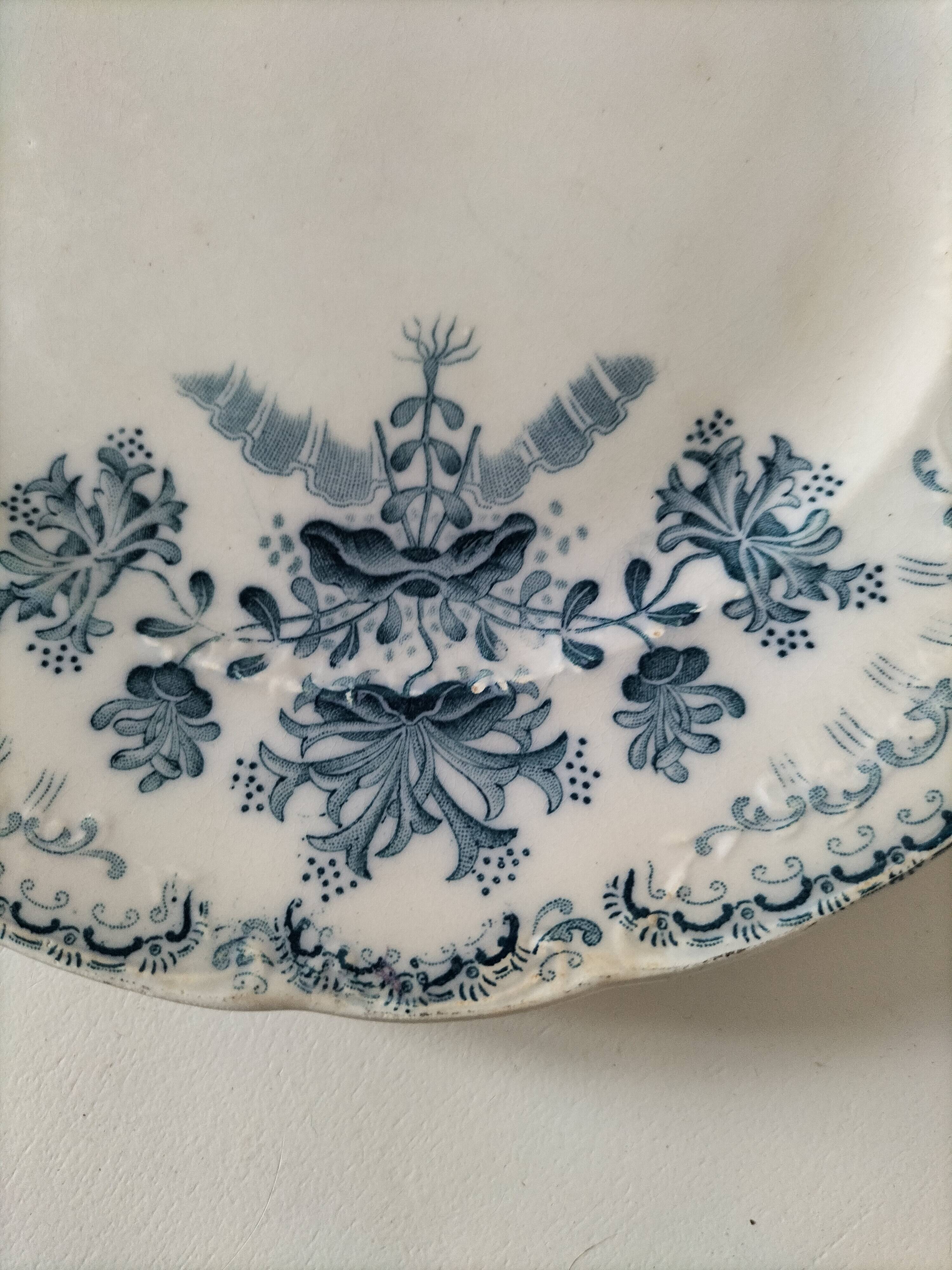 Two ironstone plates Saint-Amand Regency model