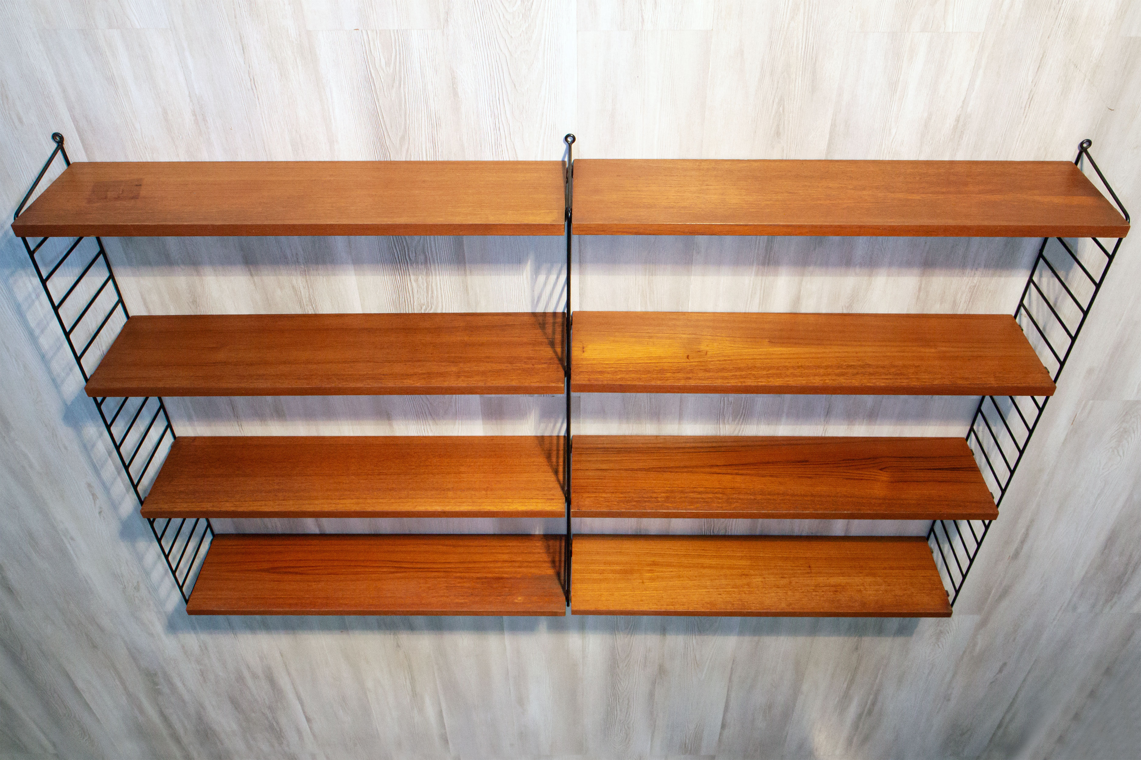 Modular double shelf String by Nisse Strinning, Sweden, circa 1960