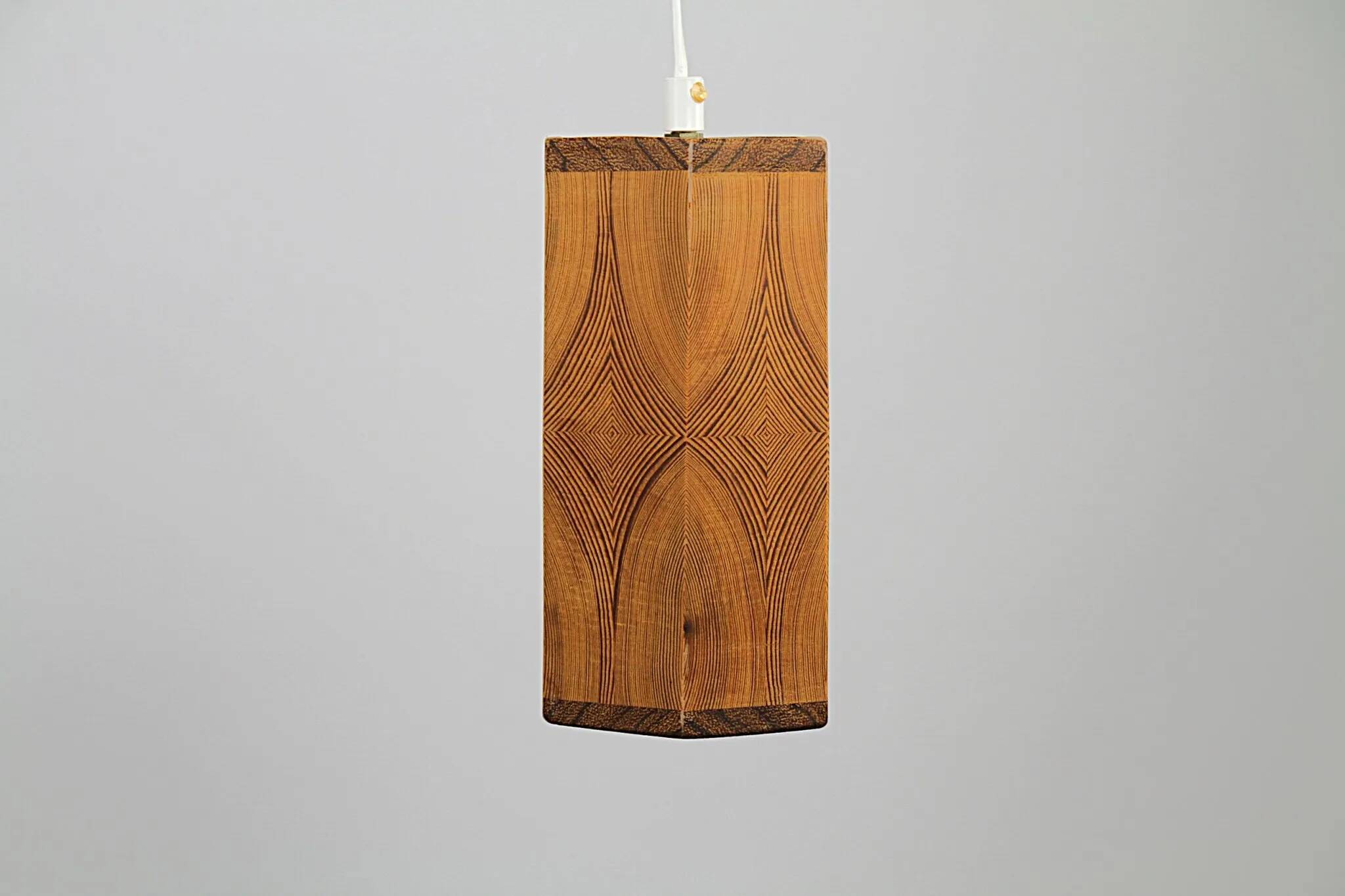 Hexagonal Pine Pendant Lamp – Sweden, 1970s