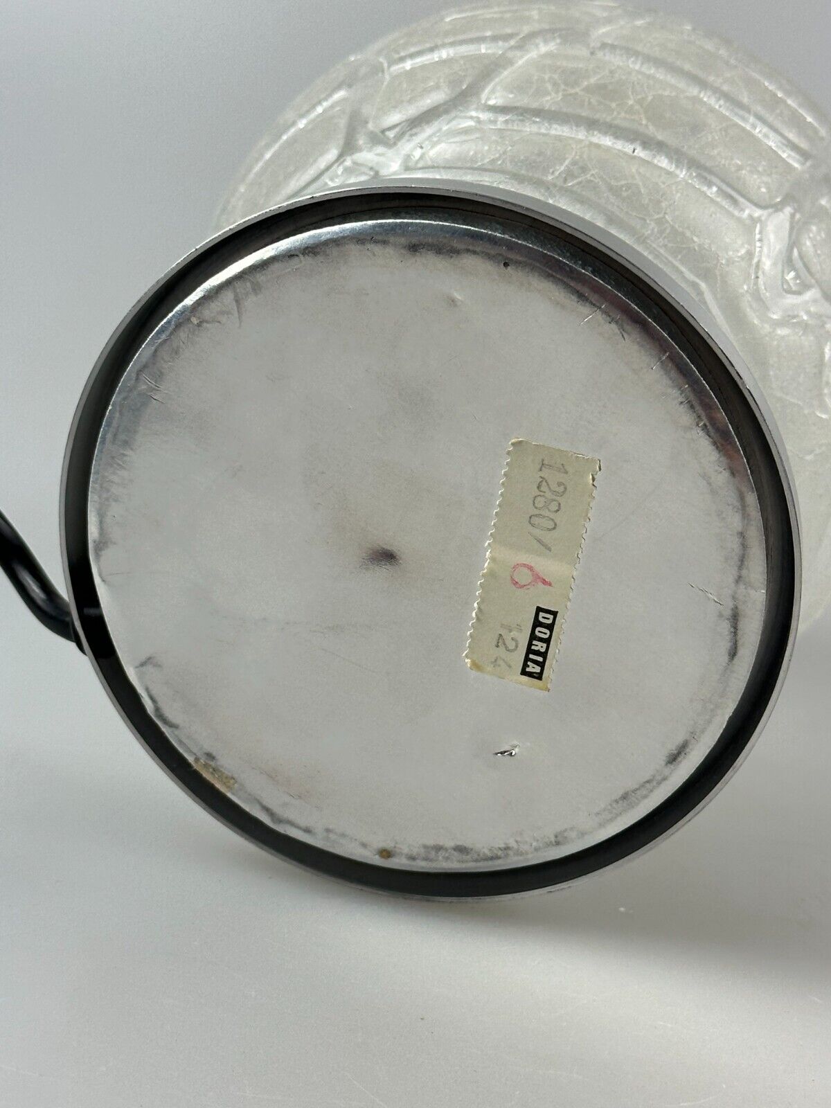 60s 70s table lamp bedside lamp chrome Doria glass space age design