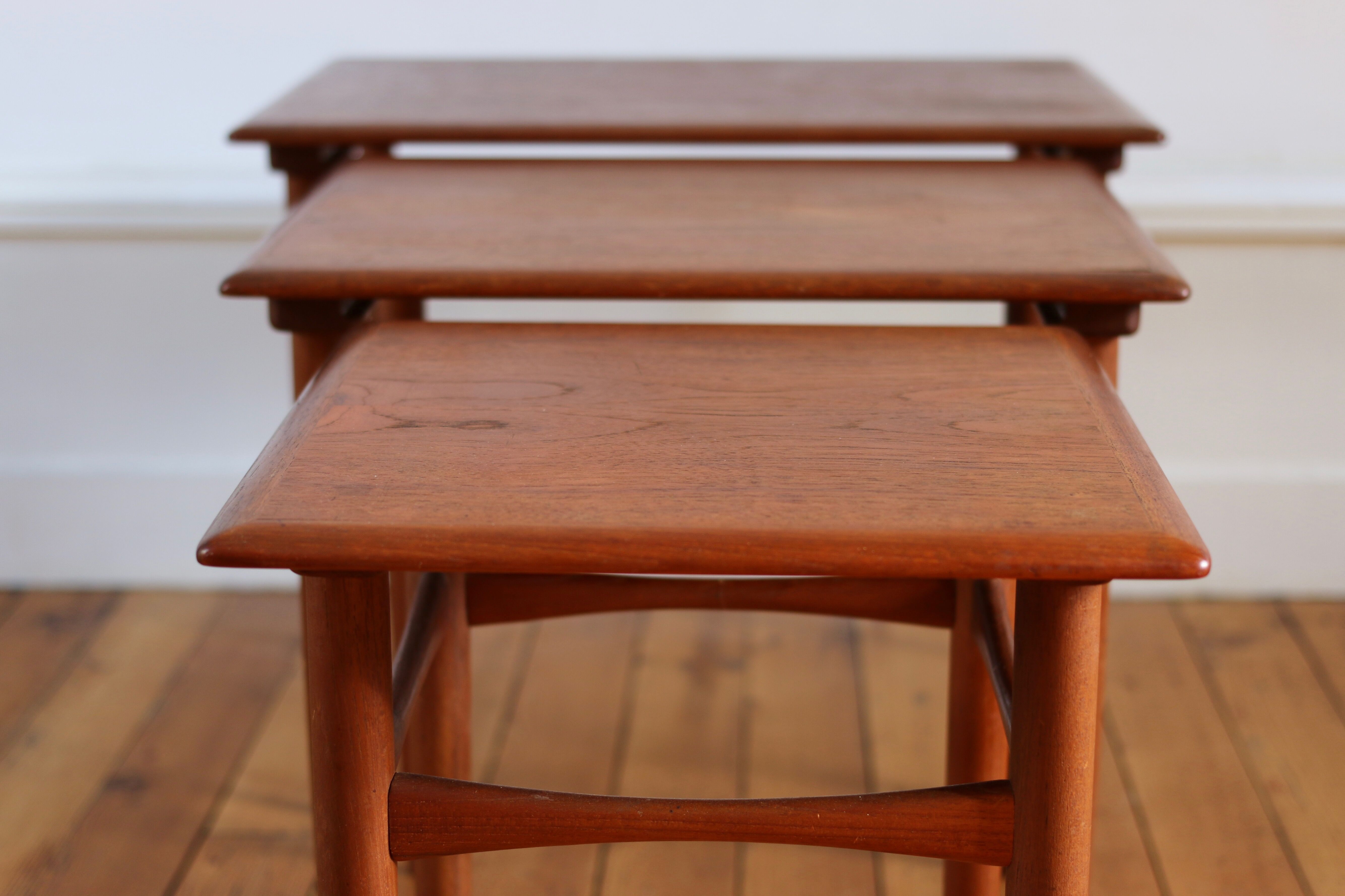 Scandinavian trundle tables made in teak Kai Kristiansen
