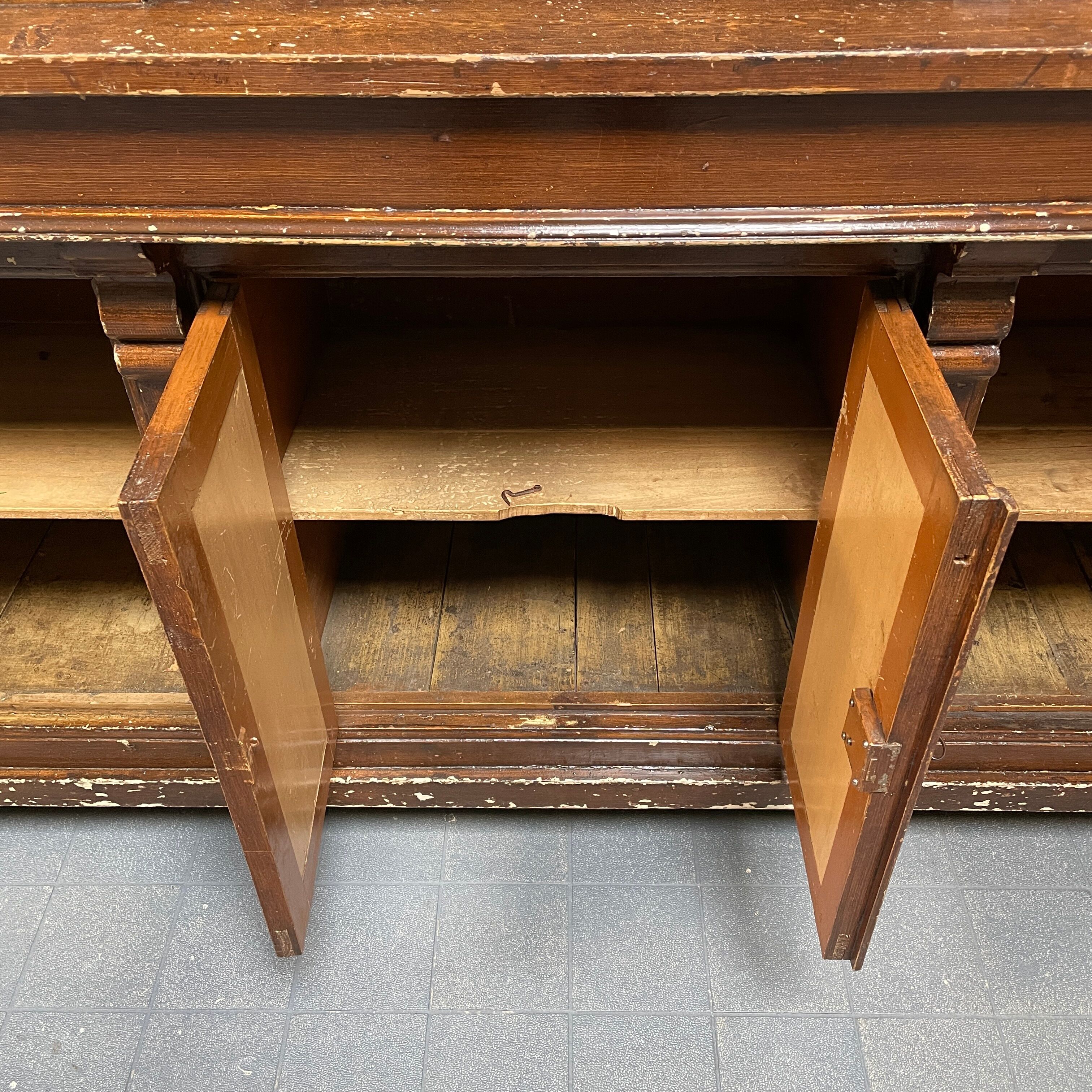 Large art deco cafe cabinet from Belgium, 1920s.