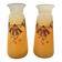 Pair of orange Legras Art Deco enameled glass vases