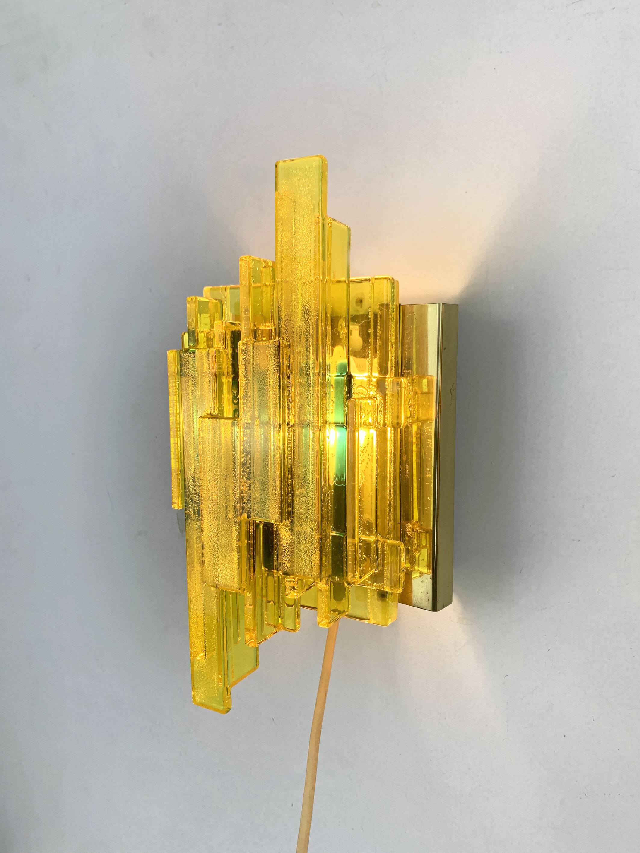 Pair of brutalist wall lights, Claus Bolby for Cebo Industri, Denmark, 1970.