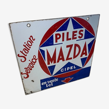 Plaque émaillée Piles Mazda 1970