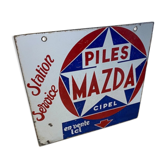 Plaque émaillée Piles Mazda 1970