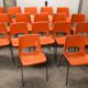 Set of 17 vintage orange chairs 1970