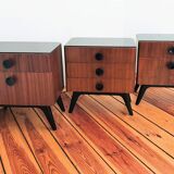 Czechoslovakian Nightstands by J. Halabala for UP Závody, 1950s, Set of 3