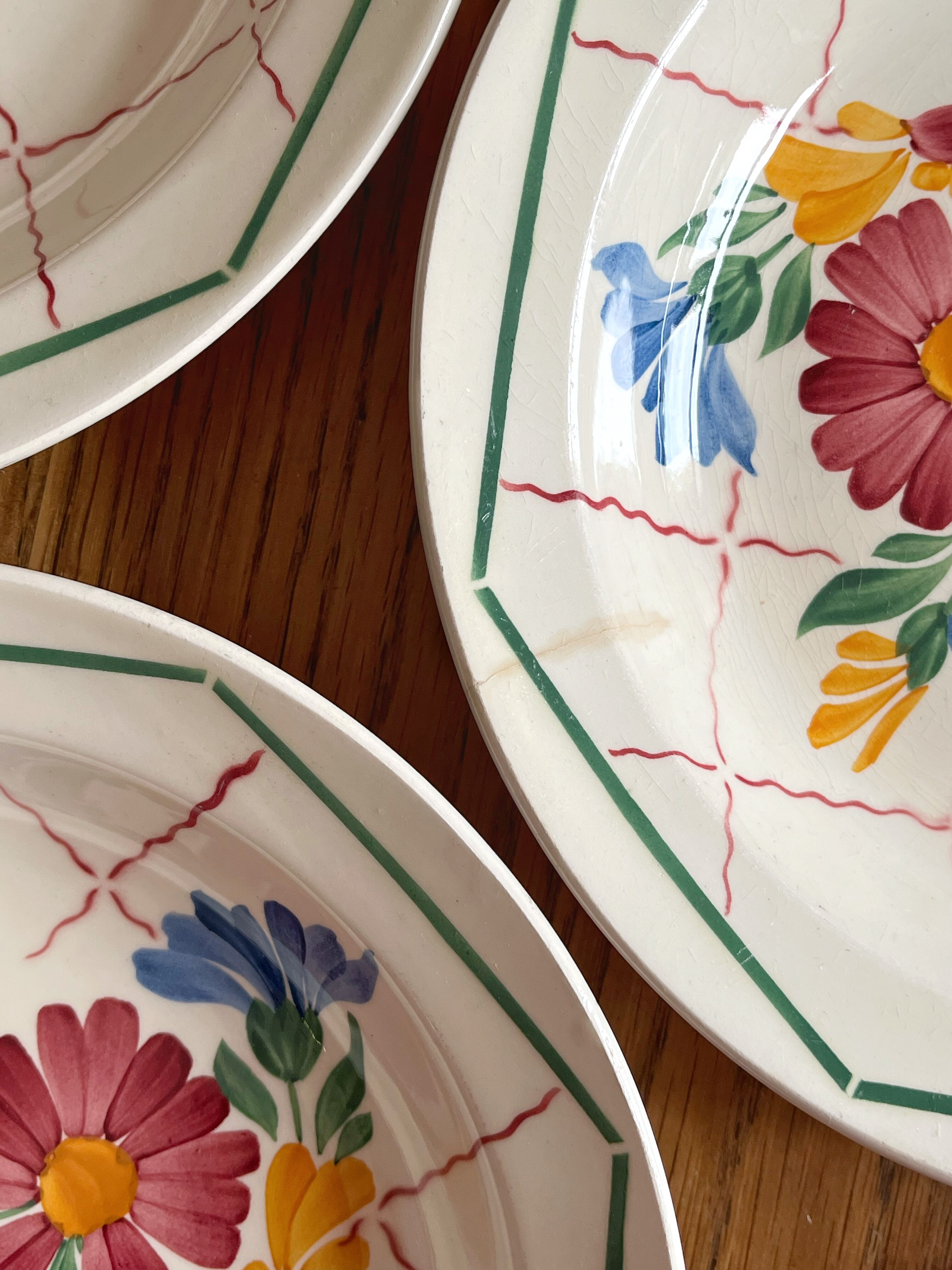 5 soup plates in Grasse earthenware, HBCM (Hippolyte Boulenger, Creil Montereau)