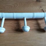 Coat rack three wooden hooks turned bamboo way