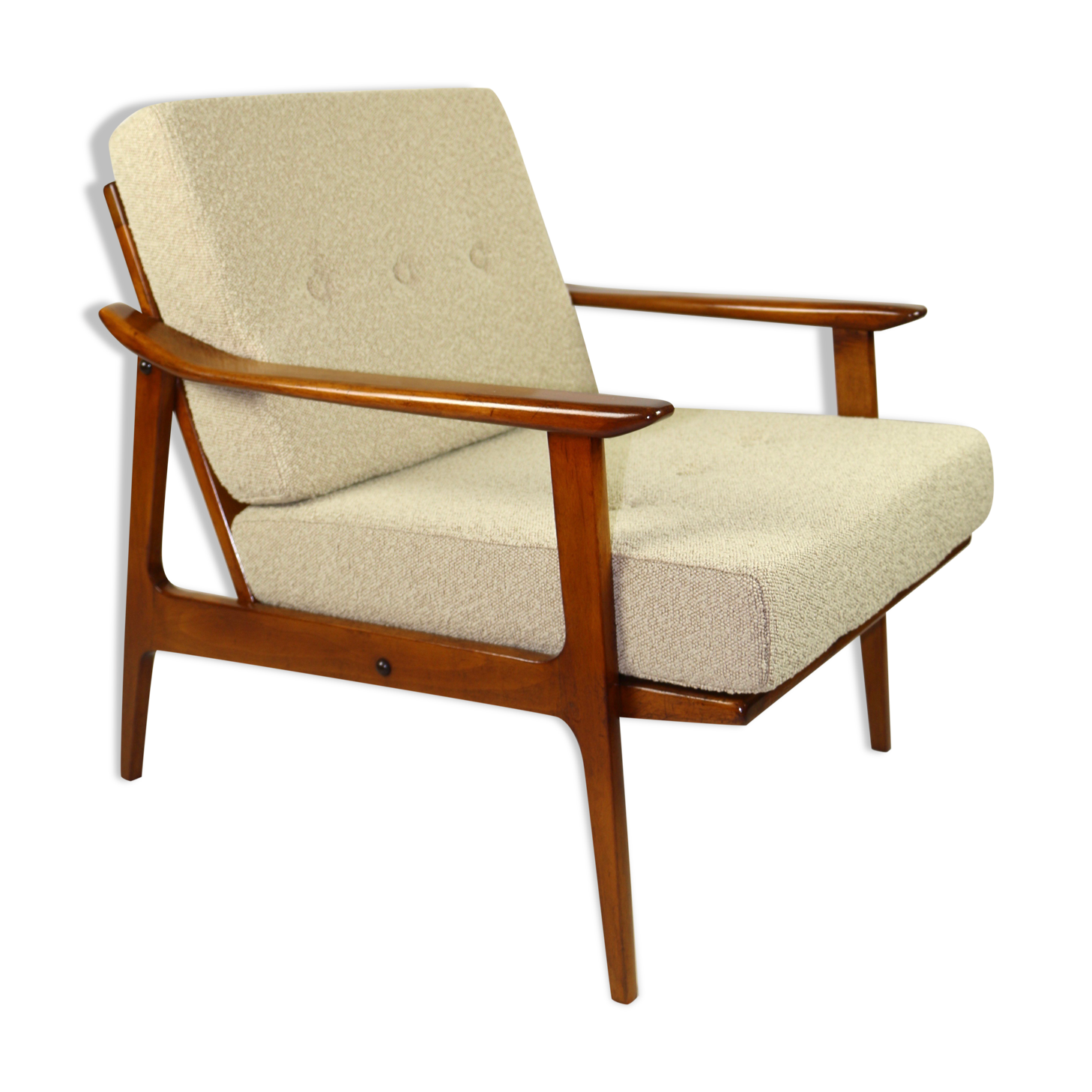 German beige boucle armchair, 1970s