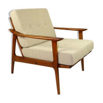 Fauteuil boucle beige allemand, années 1970