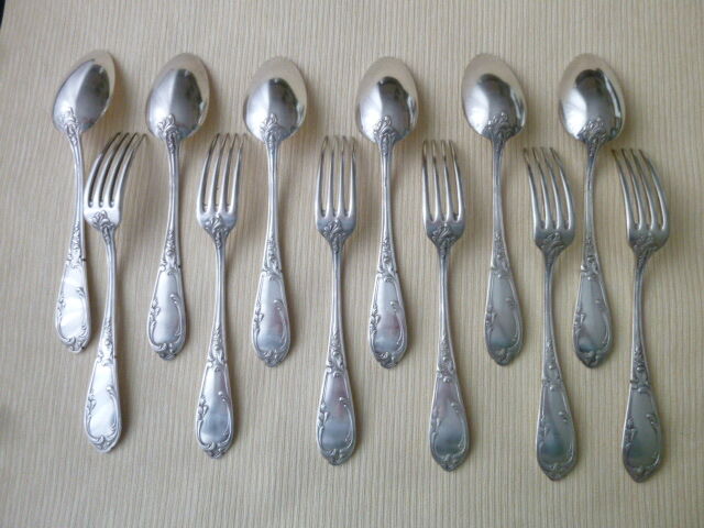 12 silver metal table covers SFAM Rocaille Model