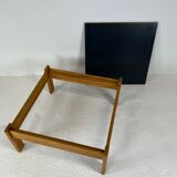 Modernist two-sided beech coffee table, 70s