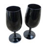 Lot de 2 verres en cristal noir