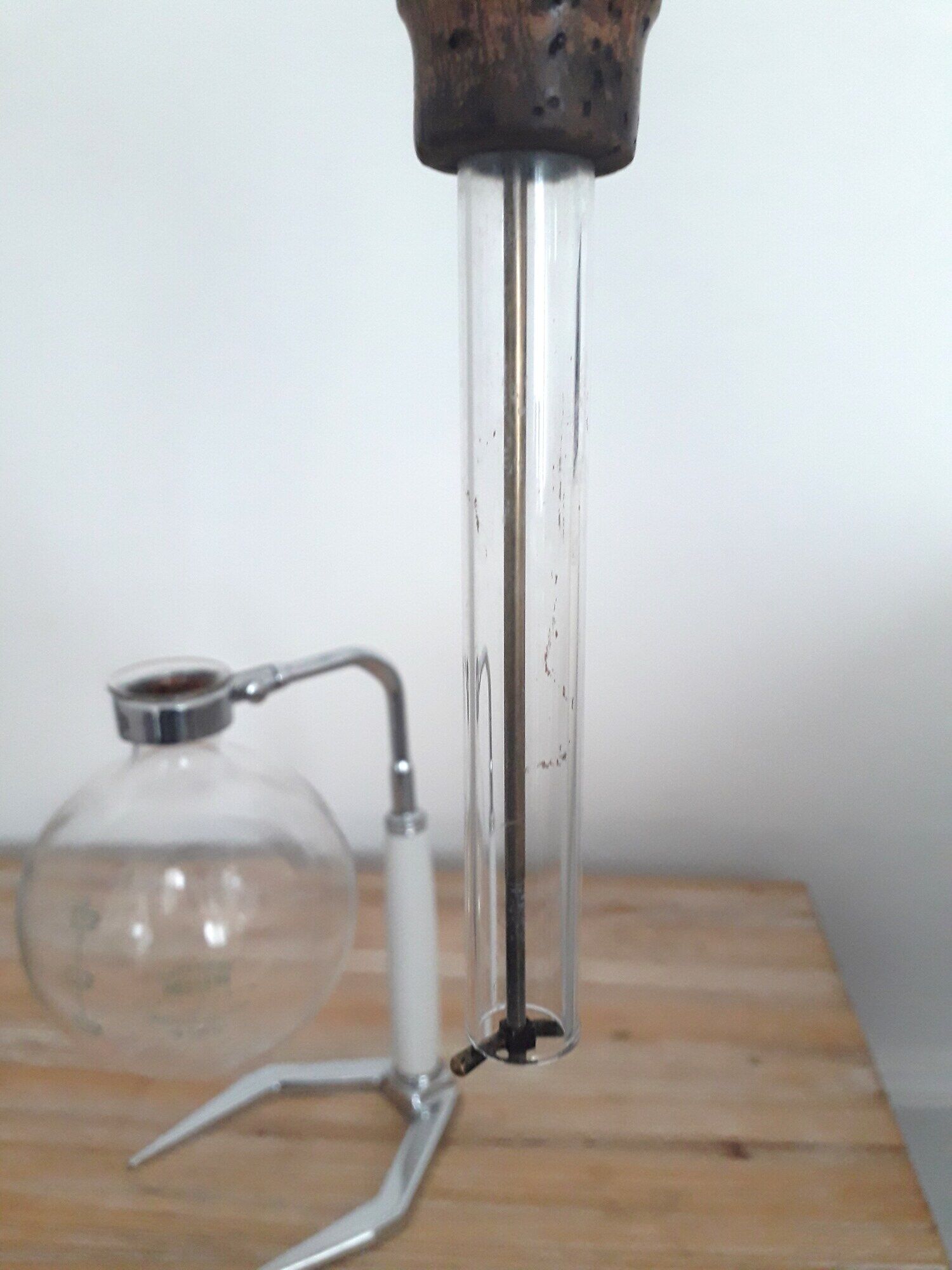 Hellem france vacuum coffee maker - 8 cups, pyrex glass -vintage 1960
