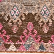 3x12 Pink & Brown Suğer Soft Modern Vintage Runner Rug, 92x376Cm