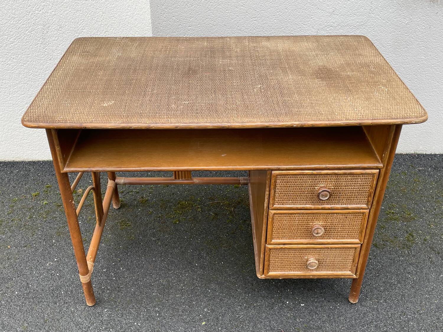 Vintage rattan desk