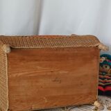 Coffre de rangement en osier vintage